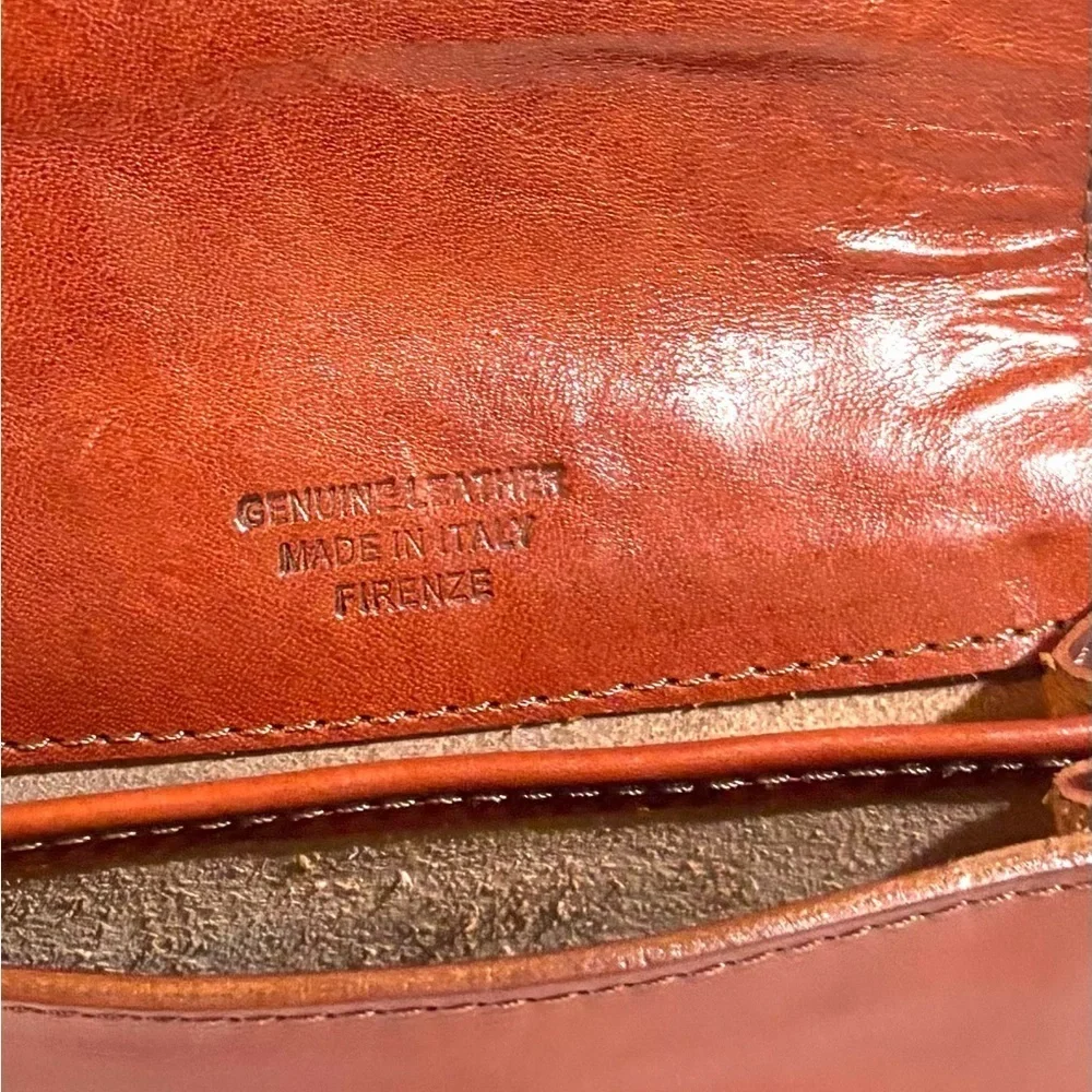 Firenze vintage Elegant Brown Leather Crossbody Bag